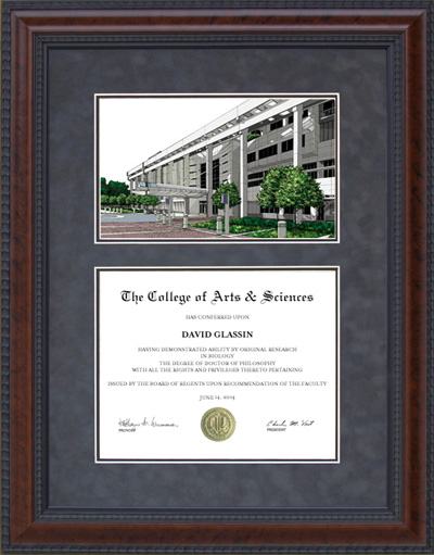 Savannah College of Art & Design (SCAD) Diploma Frame with Campus Lithograph