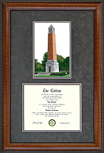 University of Alabama, Tuscaloosa (UA) Diploma Frame with Campus Lithograph