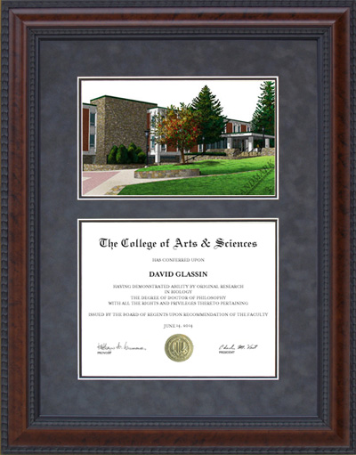 Appalachian State University (AppState) Diploma Frame with Campus Lithograph