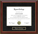 Lyon College Mahogany Diploma Frame