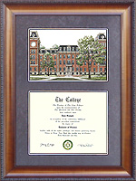 University of Arkansas, Fayetteville (UA) Diploma Frame with Campus Lithograph