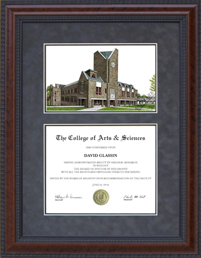 Bellarmine University Diploma Frame with Campus Lithograph