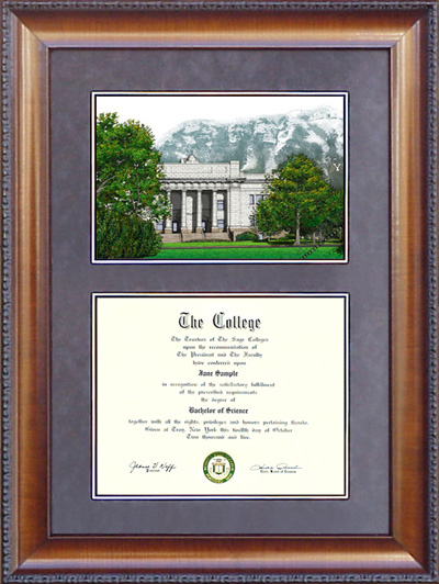 Brigham Young University (BYU) Diploma Frame with Campus Lithograph