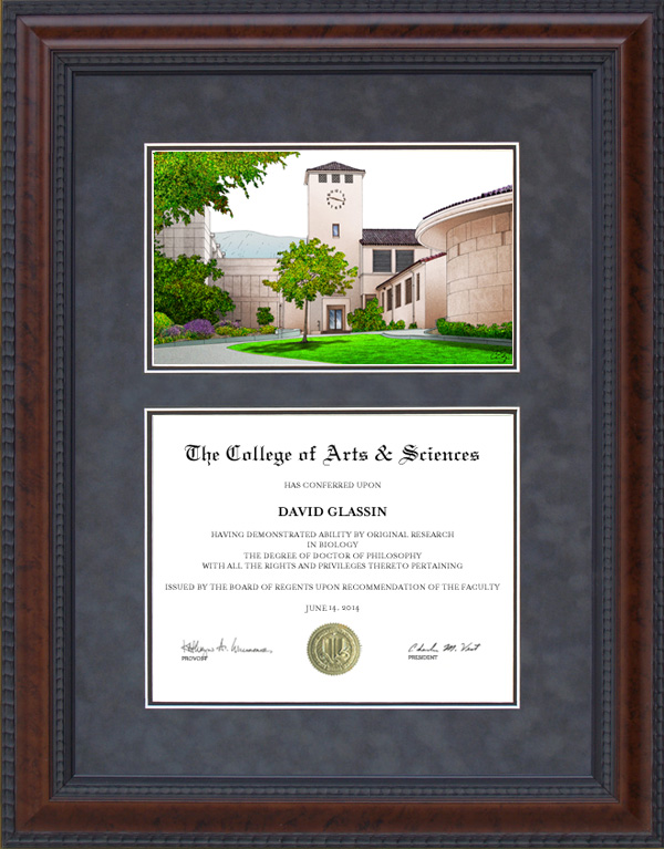 Diploma Frame with Licensed Cal Poly Campus Lithograph Wordyisms