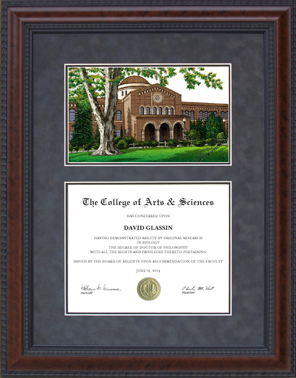 Diploma Frame with Licensed Chico State Campus Lithograph Wordyisms