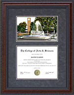Fresno State Diploma Frame with Campus Lithograph