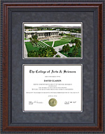 Cal State Northridge (CSUN) Diploma Frame with Campus Lithograph