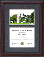 Cal State Fullerton Diploma Frame with Campus Lithograph