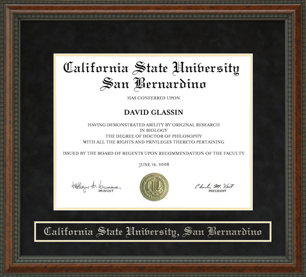 California State University, San Bernardino (CSUSB) Diploma Frame