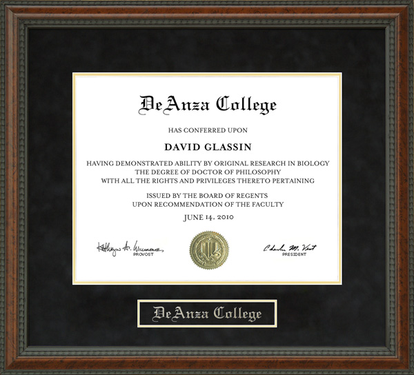 DeAnza College Diploma Frame: Wordyisms