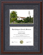 Loyola Marymount (LMU) Diploma Frame with Campus Lithograph