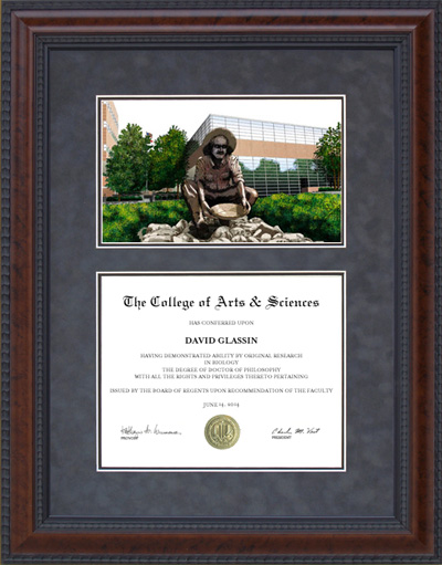 UNC Charlotte (UNCC) Diploma Frame with Campus Lithograph