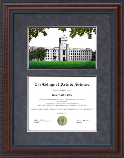 The Citadel Diploma Frame with Campus Lithograph