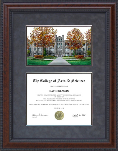 University of Central Missouri (UCM) Diploma Frame with Campus Lithograph