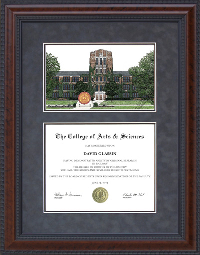 Central Michigan University (CMU) Diploma Frame with Campus Lithograph