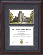 Diploma Frame with University of Northern Colorado Campus Lithograph