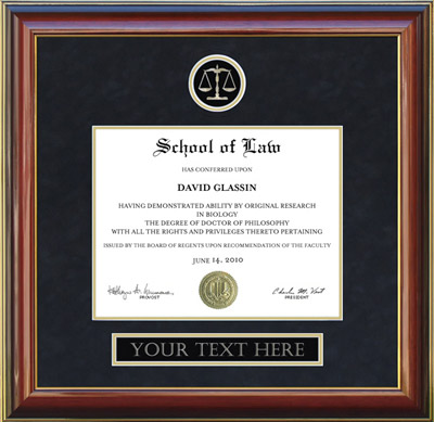 Customizable Document Frame in Cherry Finish - Free Shipping