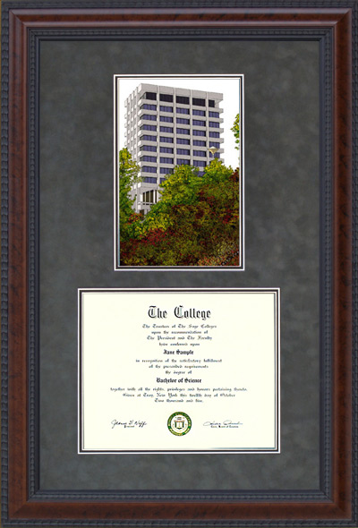 Cal State East Bay (CSUEB) Diploma Frame with Campus Lithograph