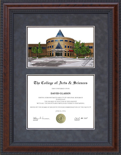 Chicago State University (CSU) Diploma Frame with Campus Lithograph