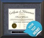 Custom Text Frame with UltraSuede Mat - Free Shipping