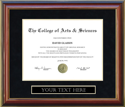 Customizable Document Frame in Cherry Finish - Free Shipping