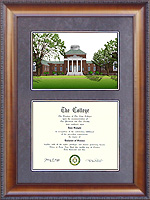 University of Delaware (UD) Diploma Frame with Campus Lithograph