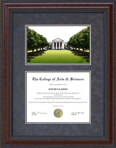 Dillard University Diploma Frame with Campus Lithograph