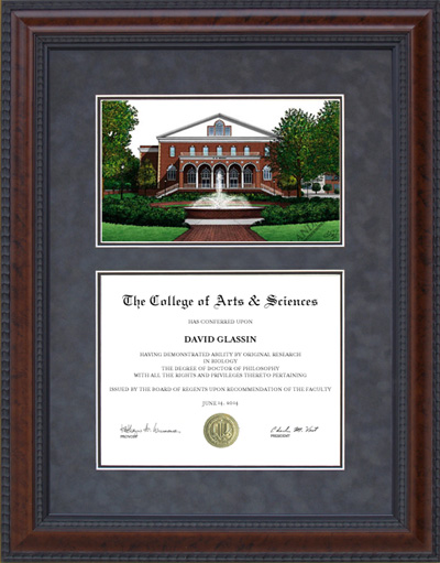 East Carolina University (ECU) Diploma Frame with Campus Lithograph