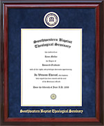 Southwestern Seminary Designer Diploma Frame in Blue Suede