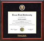 Texas Tech Designer Diploma Frame in Black Suede