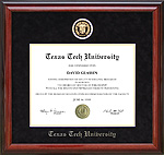 Texas Tech Diploma Frame with Embossed Seal