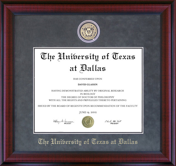 University of Texas Dallas (UTD) Designer Frame Wordyisms