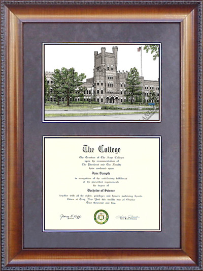 Eastern Illinois University (EIU) Diploma Frame with Campus Lithograph