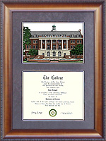 Florida A&M University (FAMU) Diploma Frame with Campus Lithograph