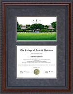 Diploma Frame with Florida Atlantic University (FAU) Campus Lithograph