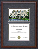 Florida International University (FIU) Diploma Frame with Campus Lithograph