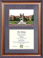 Florida State (FSU) Diploma Frame with Campus Lithograph