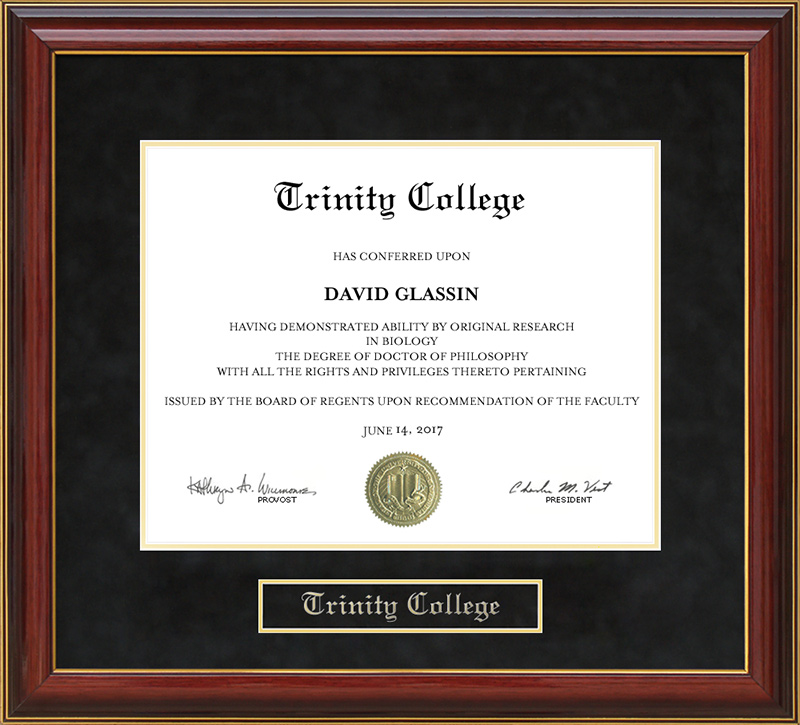 Trinity College (Florida) - Trinity College Mahogany Diploma Frame: Wordyisms
