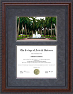 University of Miami (UM) Diploma Frame with Campus Lithograph