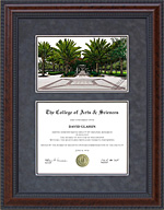 University of South Florida (USF) Diploma Frame with Campus Lithograph