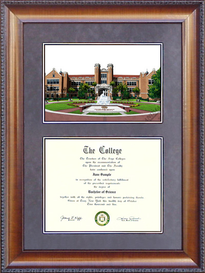 Florida State (FSU) Diploma Frame with Campus Lithograph
