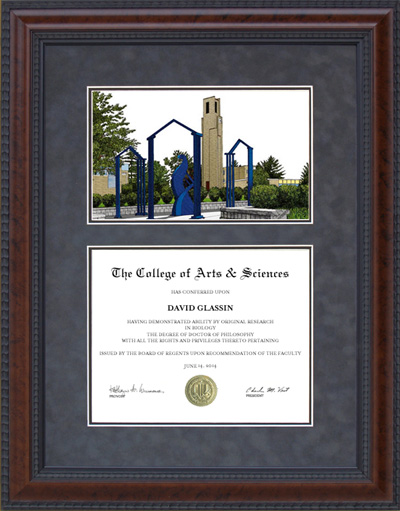 Ferris State Diploma Frame with Campus Lithograph