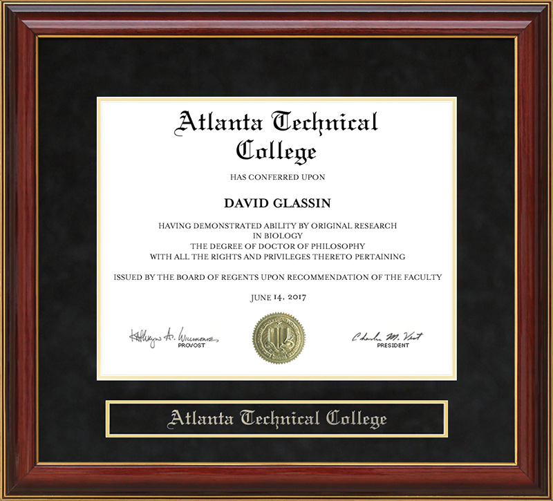 Atlanta Technical College - Atlanta Technical College Mahogany Diploma Frame: Wordyisms