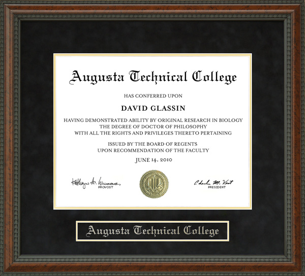 Augusta Technical College Diploma Frame Wordyisms