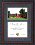 Emmanuel College Diploma Frame with Campus Lithograph