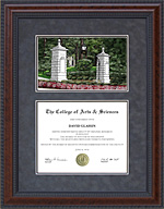 Emory University Diploma Frame with Campus Lithograph