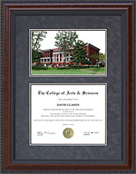 Georgia College and State (GCSU) Diploma Frame with Campus Lithograph