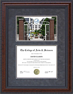 Georgia State University Diploma Frame with Campus Lithograph