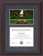 Georgia Southern University Document Frame with Campus Lithograph