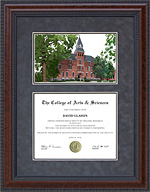 Morris Brown College (MBC) Diploma Frame with Campus Lithograph